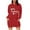 Red, variant on TIMIFIS Hooded Sweater Dress Women's Christmas Print Loose Long Sleeve Hoodie Sweater Top Hooded Dress with Pockets