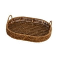 thumbnail image 2 of Abbracc Rattan Baskets with Handle Rattan Serving Tray Wicker Oval Fruit Bowl for Snacks Medium, 2 of 9