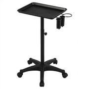 SmileMart Professional Rolling Salon Black Tray Trolley Cart