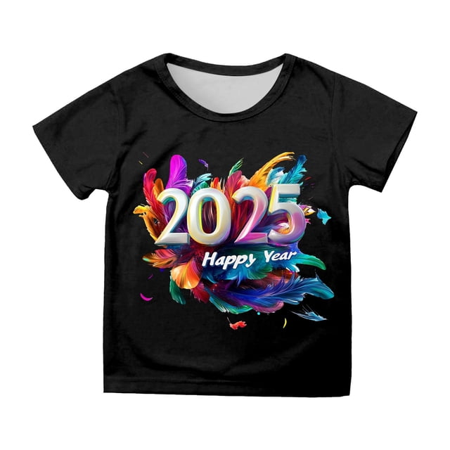 TZEWGL T-Shirts pour Fille Imprimé Manches Courtes Col Rond Vêtements Confortables pour Filles Garçons Taille 3-4T