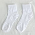 thumbnail image 4 of FUNUONY Crew Socks for Women and Men 5 Pairs of Cotton Socks Men's Mid Calf Socks Sports Socks Solid Color Medium Socks Sports Comfort Fit Ankle Socks Casual Athletic Gym Running Socks White One Size, 4 of 5