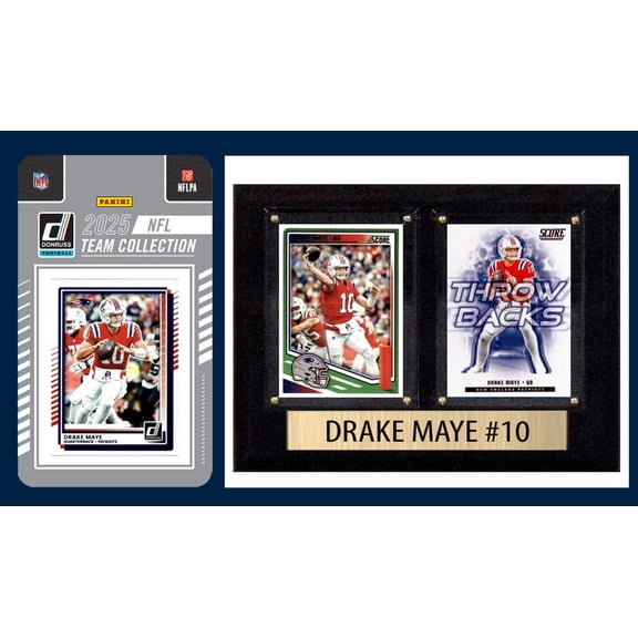 New England Patriots Fan Plaque Pack Drake Maye 2025 Donruss Team Set