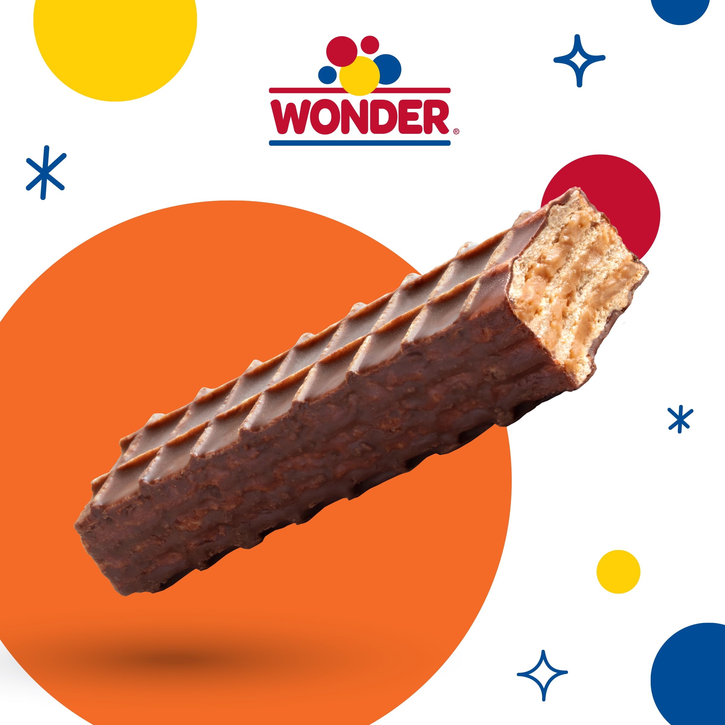 Wonder Peanut Butter Wafers, Peanut Butter Filled Wafers with Chocolate Flavored Coating, 3 oz, 2 Count, Shelf-Stable