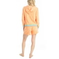 thumbnail image 2 of Ocean Pacific Women's Sunset Chasers Hoodie and Shorts Pajama Set, Coral, Medium, 2 of 6