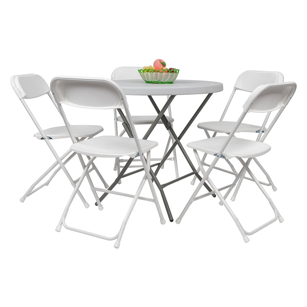 Private Jungle 5 Pack White Plastic Folding Chair, Indoor Outdoor Portable Folding Plastic Chair,350-Pound Capacity, White Private Jungle 5 Pack White Plastic Folding Chair, Indoor Outdoor Portable Folding Plastic Chair,350-Pound Capacity, White
