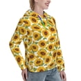 thumbnail image 6 of Fotbe Sunflowers Pattern Womens Long Sleeve Hoodie, Pullover Hooded Sweatshirt, Kangaroo Pocket Hoodie with Eye-catching Drawstrings-Small, 6 of 7