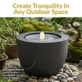 thumbnail image 2 of Sunnydaze Textured Oval Black Outdoor Bubble Fountain, LED Light, 2 of 14