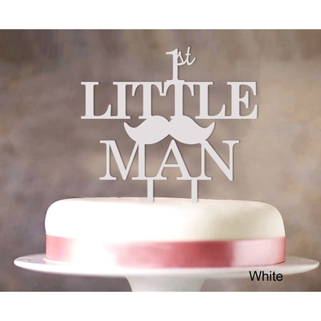1st Little Man Birthday Cake Topper Elegant Moustache Cake Topper Cake Decoration Color Option Available 6 -7 Inches Wide