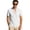 White, variant on Men's Linen Shirts Short Sleeve Stand Collar Lace Up T Shirts Casual Lightweight Breathable Relaxed Fit Summer Tees, M