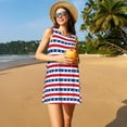 thumbnail image 3 of Yiaed Stars And Stripes Print Women's Sleeveless Dress, Loose Fit Summer Dress, Casual Sleeveless Dress for Women, 3 of 7