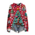 thumbnail image 2 of Chandails d'Hiver Grande Taille pour Femmes Chandails de Noël pour Femmes Chandail en Molleton de Saison Imprimé Graphique Manches Longues Tricot Rouge TTG, 2 of 6