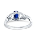 thumbnail image 3 of Art Deco Oval Engagement Ring Blue Sapphire CZ 925 Sterling Silver Size 7, 3 of 6