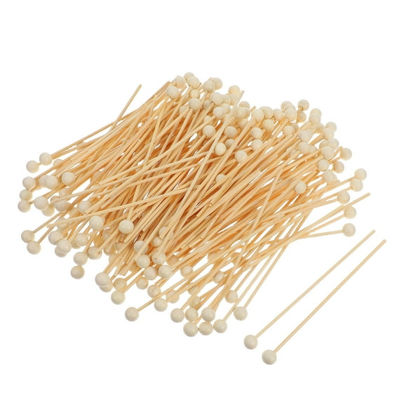 IBASETOY 200pcs Treat Sticks Wooden Cake Pops Sticks with Ball for Home Users White Color