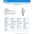 thumbnail image 7 of Feit Electric BP7C7/827/LED/4 0.6W 7W Equivalent 30 Lumen Candelabra Base Four LED C7 Night Light Bulb, 2.1"H x 0.9"D, 2700K (Soft White), 4 Piece, 7 of 7
