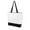 White / Black Bottom, variant on Muka Canvas Zippered Tote with Lining, Two-Tone Accent Gusseted Tote Bag, 15-1/2" x 12" x 3"-White / Black Bottom