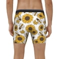thumbnail image 4 of Salouo Sunflowers and Bees Pattern Men's Boxer Briefs, Soft & Breathable Underwear Elastic Waistband Briefs for Men,1-Pack, 4 of 7