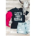 thumbnail image 2 of Women's 'LETs Go Girls' Black Crew Neck Graphic T Shirt - [ZhiHiMeRi] | (US 20-22)2XL, 2 of 6