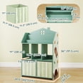 thumbnail image 3 of Qaba Toy Storage Unit with Book Display, Shelves, Fabric Drawers, Green, 3 of 10