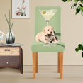 thumbnail image 4 of Yayeee 4 Pack Dining Chair Covers Stretch Parson Chairs Slipcovers Seat Protector, Light Green Martini, 4 of 6