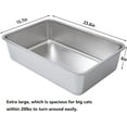 thumbnail image 2 of Nyutu Stainless Steel Litter Box 2 Pack, 23.6x15.8x8 Inch(Deep) Stainless Steel Cat Litterbox XXL with High Sides, Non Stick No Smell Easy Clean Jumbo Metal Litter Boxes for Big/Fat Cats, 2 of 11
