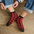 thumbnail image 3 of Rocae Buffalo Plaid Red Black for Premium Adult Socks,Comfortable, Breathable, and Durable Socks, Perfect for Everyday Wear, 3 of 7