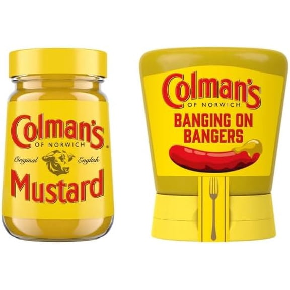 Colman's Original English Mustard and Banging on Bangers Condiment Set - British Mustard