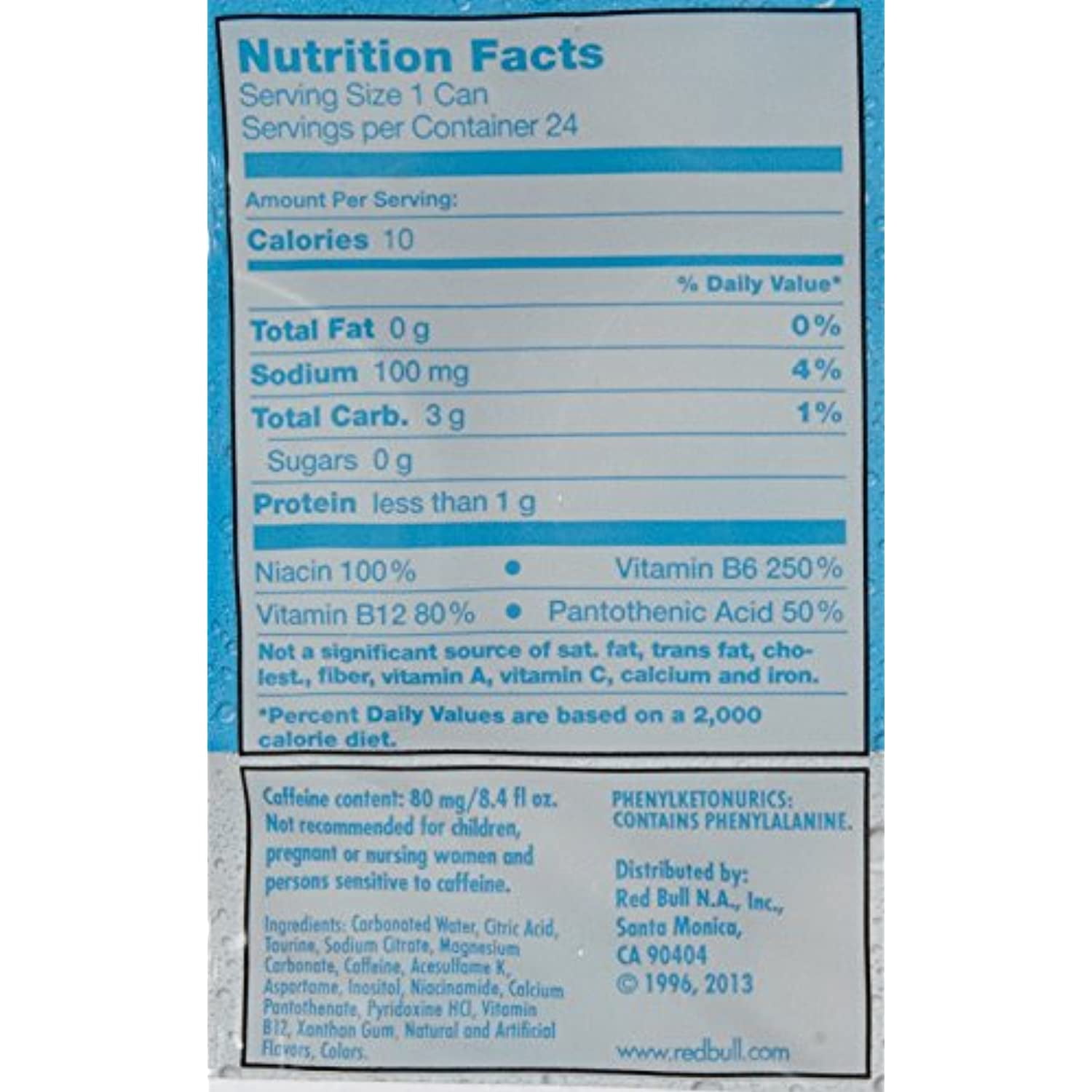 Red Bull Energy Drink, Sugar Free, 8.4 Oz, 24 Ct