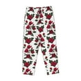thumbnail image 4 of Goofa Rose Flowers Printed Soft Pajama Pants for Women, Wide Leg Comfy Casual Lounge Yoga Pants-, 4 of 9