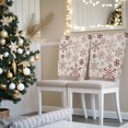 thumbnail image 3 of Christmas Chair Covers Set of 1 Winter Snowflakes Linen Vintage Chair Back Covers Stretch Removable Washable Slipcovers Protector for Dining Room Kitchen Party Decor, 3 of 5