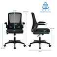 thumbnail image 2 of Gymax Chaise de Bureau en Maille Pivotante avec Dossier Pliable et Accoudoirs Rabattables, 2 of 10