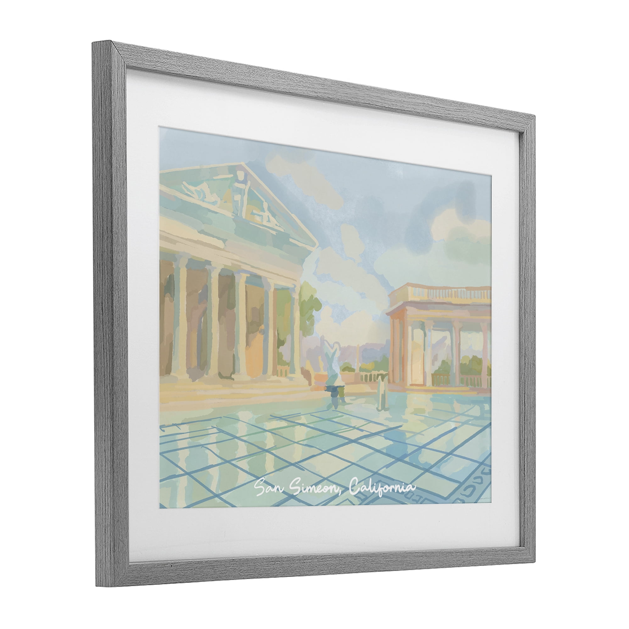 Stupell Industries San Simeon California Gray Framed Print Under Glass, design by Amelia Noyes
