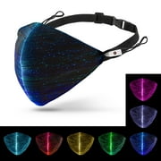 LED Fiber Optic Facemask Face Mask Glow in the Dark USB rechargeable Pm2.5 Filter Replaceable Masks- Black