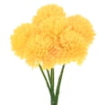 thumbnail image 1 of Uxcell Flores de bola de crisantemo artificial, ramos de seda de hortensia falsas para el hogar/boda amarillos, 1 of 1