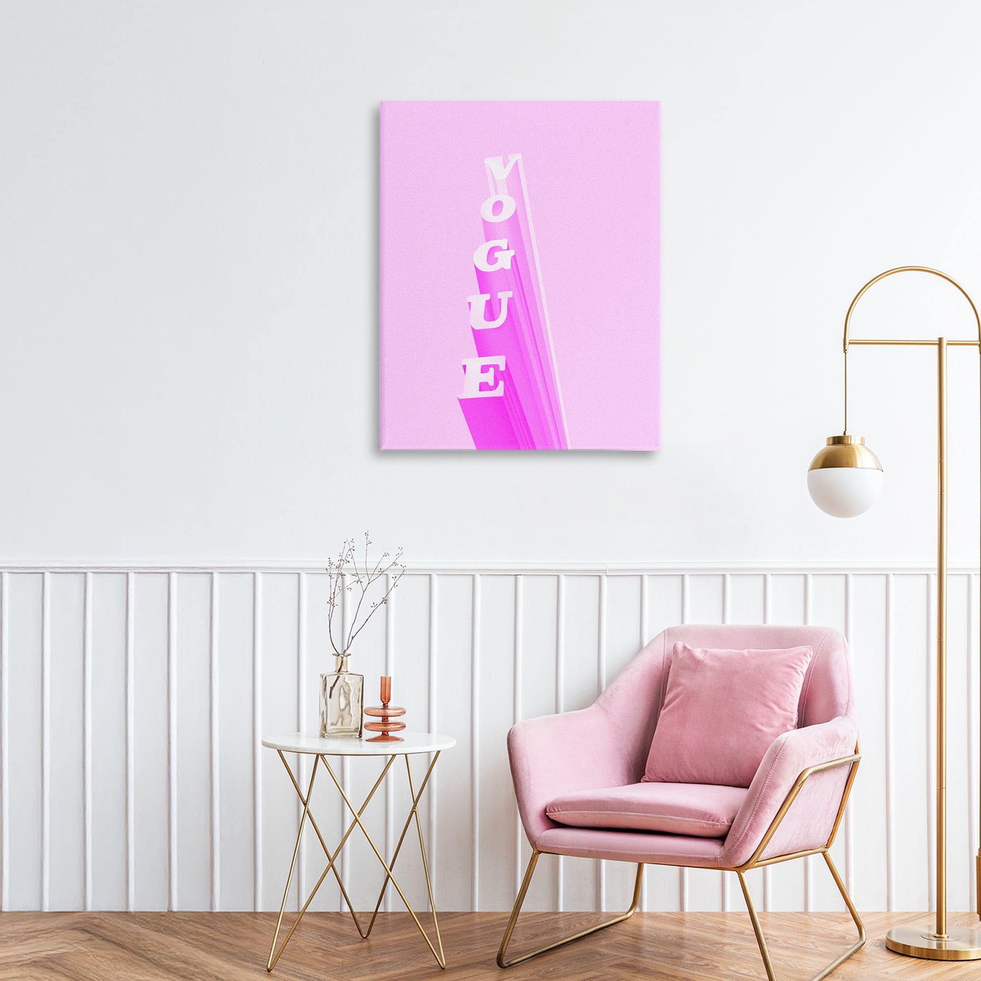 Stupell Industries Pink Vertical Glam Lettering Canvas Wall Art, design by Ziwei Li