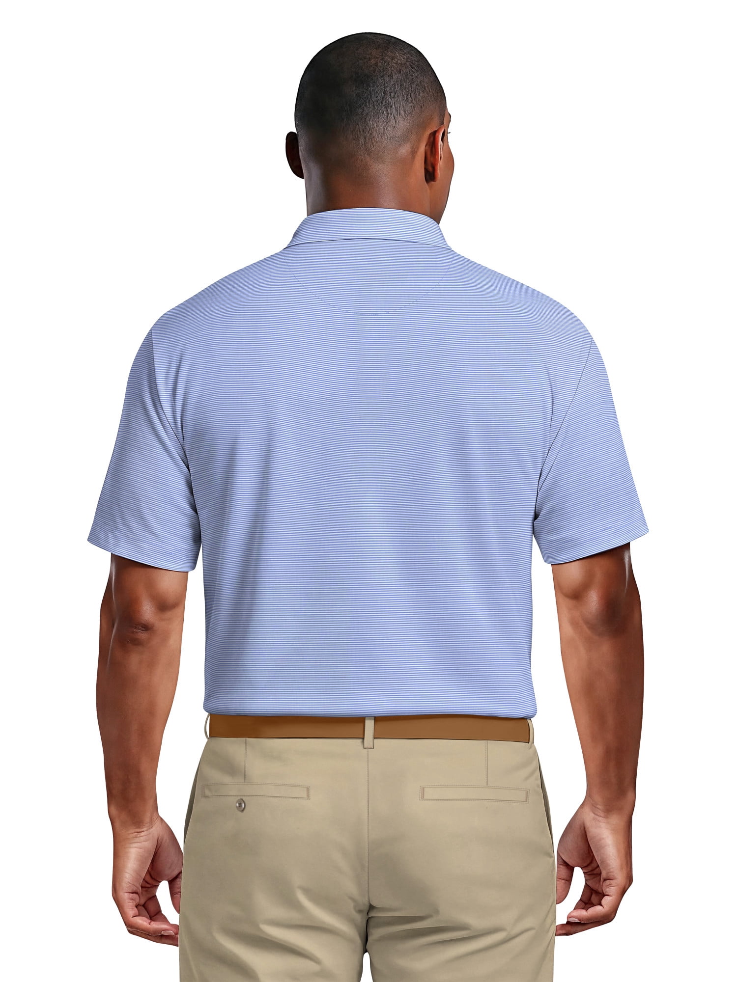 Ben Hogan Men's & Big Men's Performance Fine Line Printed Short Sleeve Polo Shirt, up to 5XL