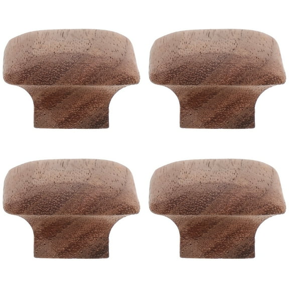 WORGEOUS 4 pcs  Solid Wood Knobs Wooden Drawer Handles Square Door Knobs for Home