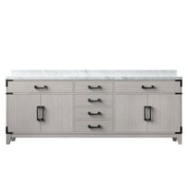 Laurel 84 in W x 22 in D White Oak Double Bath Vanity and Carrara Marble Top