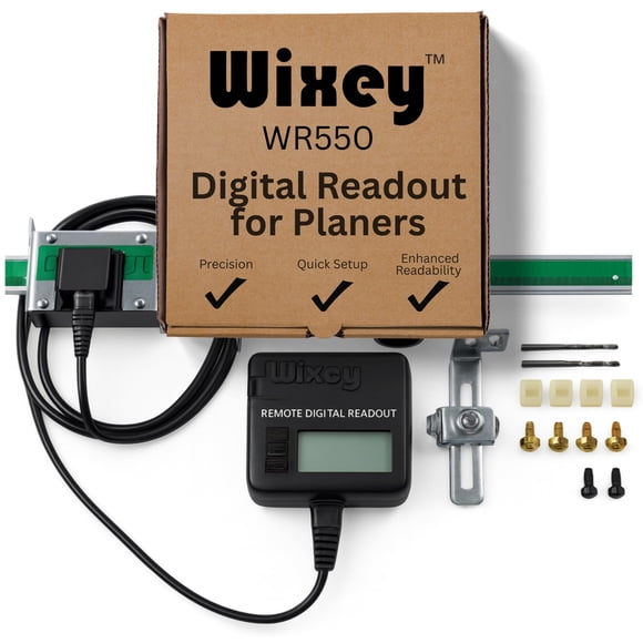 WR550 Wixey Digital Readout with Remote LCD Display - Precision Thickness 12'' Height Measuring Calipers for Planer, Drum Sander, & Wide Belt Sander