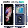 thumbnail image 2 of Allytech Rugged Case for Samsung Galaxy Z Flip5, Military Grade Protection Shockproof Cover with Metal Rotatable Ring Stand, Magnetic Car Mount Holder Case for Samsung Galaxy Z Flip5 - Blue, 2 of 8