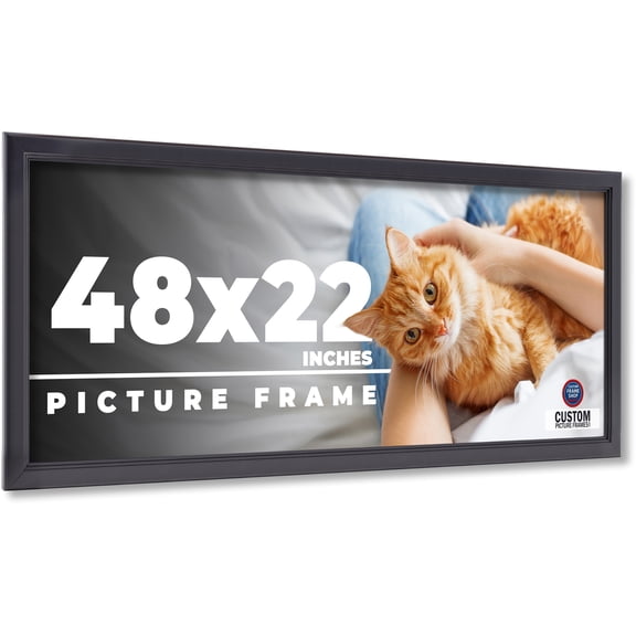 48x22 Frame Black Passaggi Solid Wood Picture Frame Width 1.5 Inches | Interior Depth 0.5 Inches |