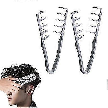 Texture Comb, Pack of 2 Wide Tooth Combs, Curling Combs for Voluminous Hair, Hair Root Loosening Tool for More Volume and Care Accessories, Seam Cover