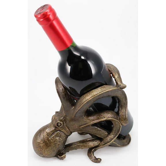 Octopus Wine Bottle Holder - Tabletop Bar Decorative Nautical Art Stand Display