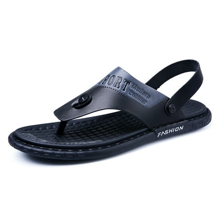 

Lopsie men s beach sandals leisure outdoor sports FLIP FLOPS SANDALS summer black travel slippers US size 9