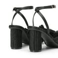 thumbnail image 3 of DREAM PAIRS - Sandalias de tacón con nudo de lazo para mujer, tacón alto y grueso, puntera abierta, correa al tobillo, para boda, fiesta nupcial, 3 of 5