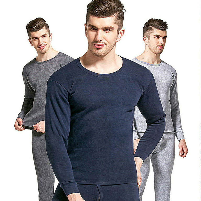 Men Seamless Elastic Warm Inner Wear Thermals Underwear Pajama Set