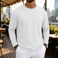 thumbnail image 5 of Hsovts Mens Long Sleeve Muscle T Shirts Casual Crewneck Knitted Longline Textured Tee Shirts for Gym Workout White XL, 5 of 9