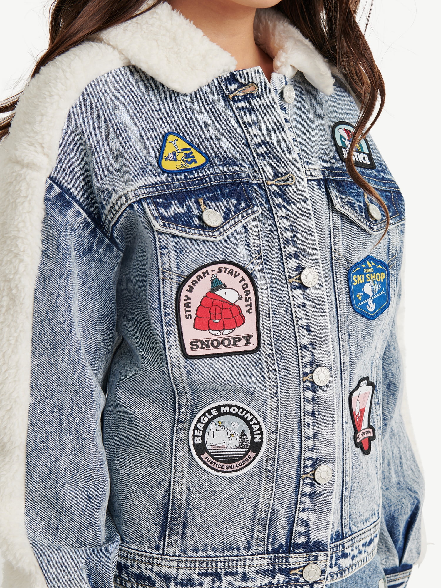 Justice x Snoopy Girls Jacket with Patches, Sizes XS -XLP