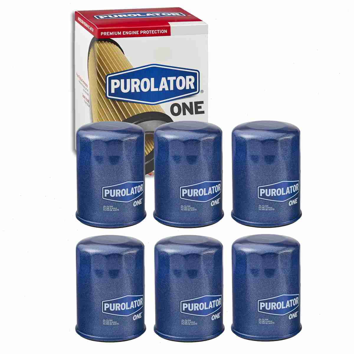 6 pc Purolator ONE PL14610 Engine Oil Filters for Oil Change Lubricant