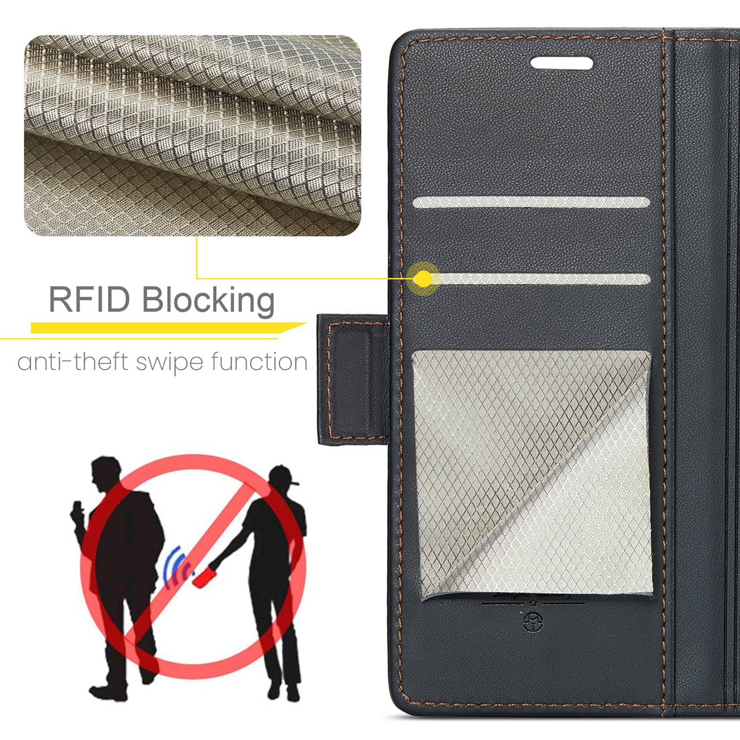 ETFAST Leather Phone Case Wallet With Card Holder Zipper For OPPO Reno 8 4G High Quality Leather Phone Case