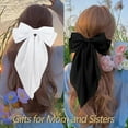 thumbnail image 5 of CoCoMangos Women Girls Hair Accessories Gifts - Khaki Satin Coquette Bow, White Silky Bow, Brown Oversized Hair Clip Ribbons, Black Long Tail Barrettes (4Pcs), 5 of 9